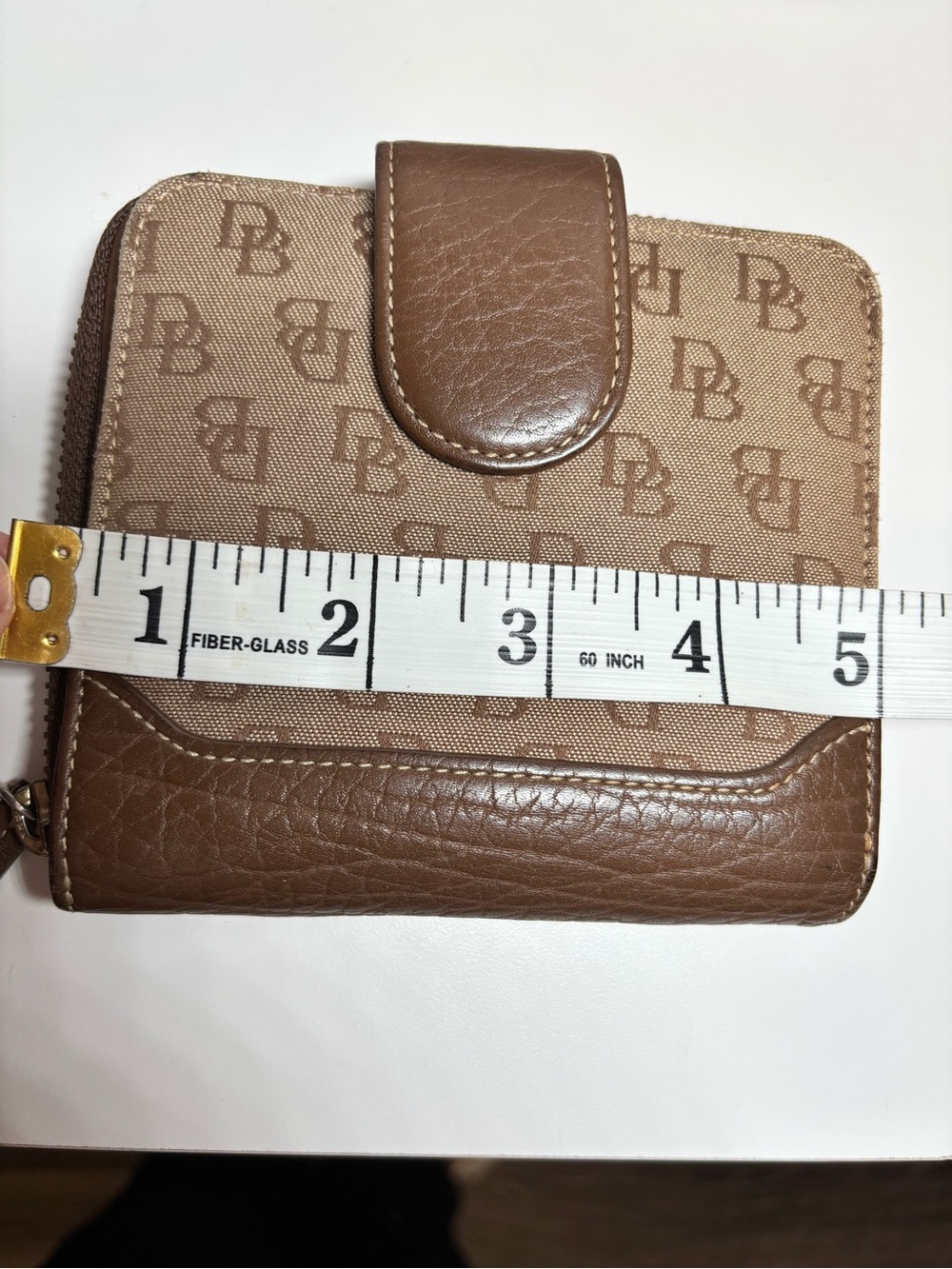 Dooney & Bourke Tan and Brown Logo Bifold Wallet